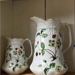 Elegant Floral Porcelain Pitcher Set